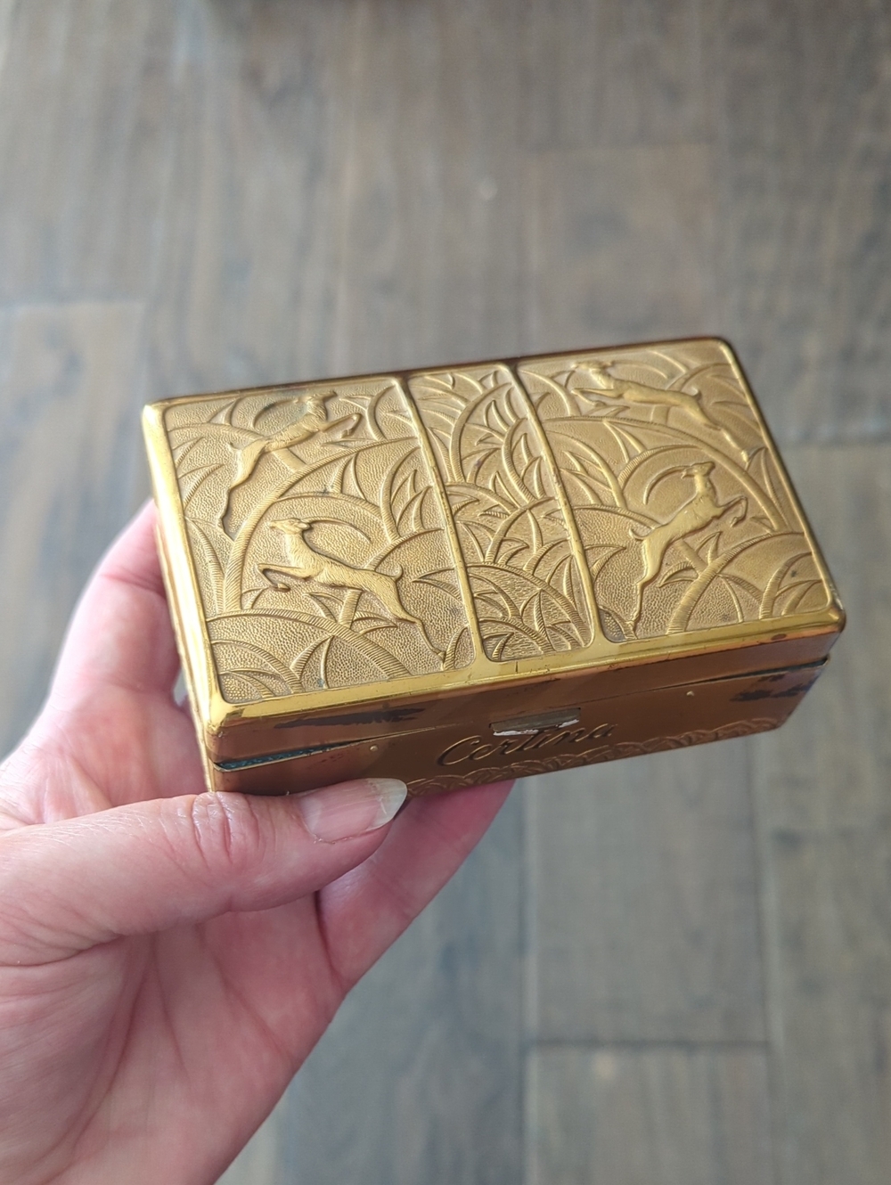 Vintage 1951 CERTINA EA Watch Box Art Deco Style Brass